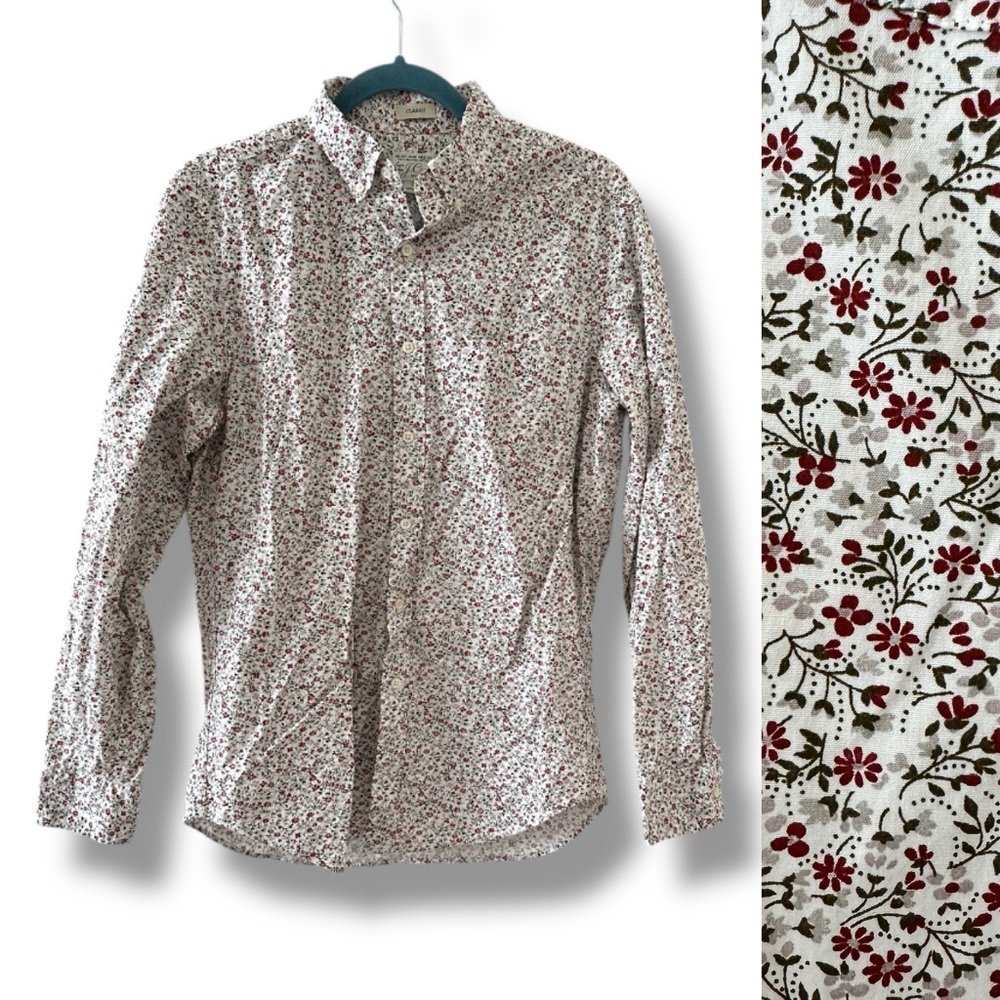 J.Crew Secret Wash Shirting Floral Button Down Shirt Mens Size Small Classic Fit